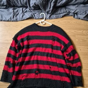 Striped Black and Red Men's Sweater